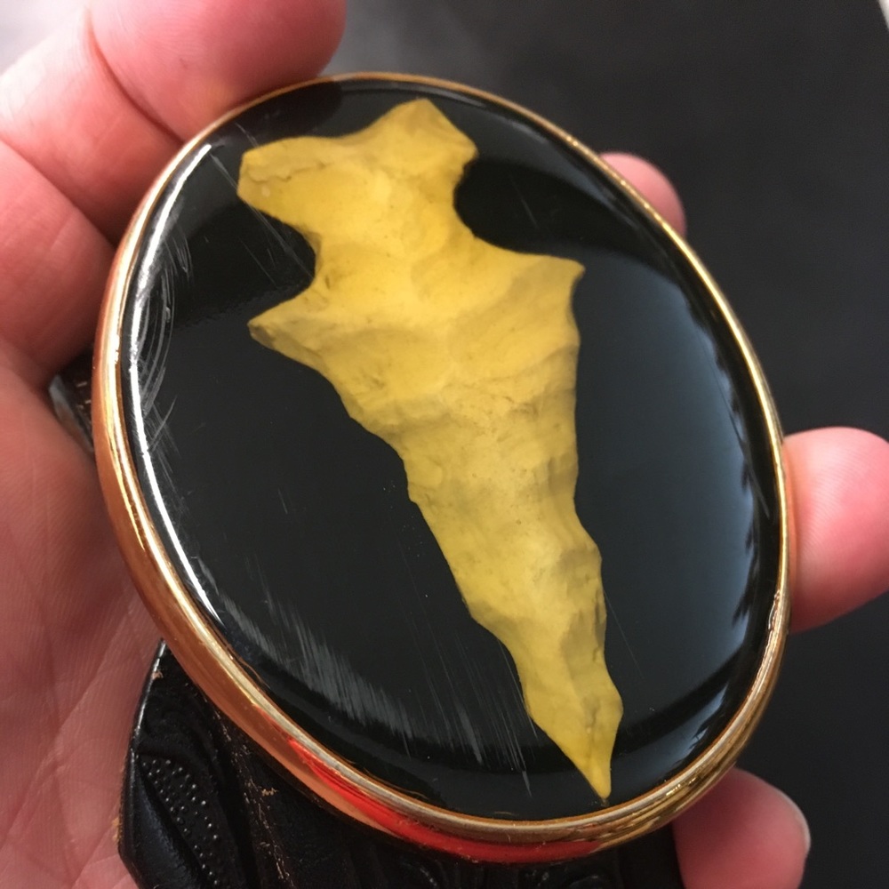 Von West 24k gold plated buckle/hand tooled belt!